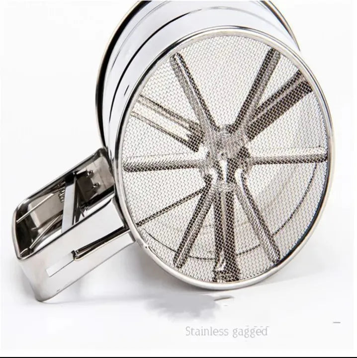 Stainless Steel Flour Sifter with Hand Press