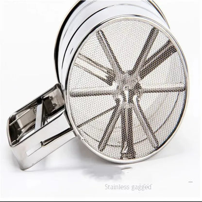 Stainless Steel Flour Sifter with Hand Press