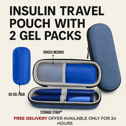 1/2 Set Insulin Pen Cooling Travel Box with 2 Cool Gel Pack