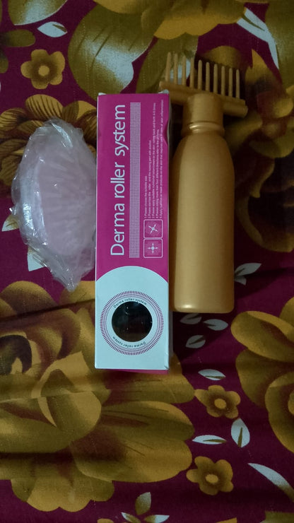 Deal 1 Derma Roller, 1 Silicon Scalp Massage Brush, Comb Bottle (Free Delivery)